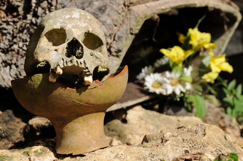 Menschenknochen, Schädel, Schale, Begräbniszeremonie, Tana Toraja, Land, Sulawesi, Island, Insel, Indonesien, Indonesia, Totenkult, Reiseberichte, Foto: Heiko Meyer, www.wo-der-pfeffer-waechst.de