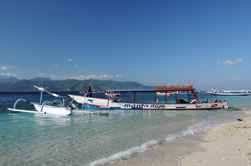 Gili Trawangan, Strand, Beach, Strände, Gili-Inseln, Gilis, Boote, Lombok, Indonesien, Indonesia, Reiseberichte, www.wo-der-pfeffer-waechst.de