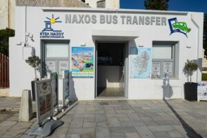 KTEL-Büro, Naxos Bus Transfer, Hafen