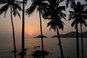 Sonnenuntergang, sunset, Palolem Beach, Goa Beach Guide, die schönsten Strände von Norden nach Süden, Strand, best beaches, Nordgoa, Südgoa, Indien, India, Beach-Hopping, Reisen mit Kindern, Indien mit Kindern, Südasien, Bilder, Fotos, Reiseberichte, www.wo-der-pfeffer-waechst.de