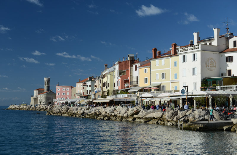 Piran, Uferpromenade, Slowenien, Slovenia, Adria, Mittelmeer, Slowenische Riviera, Ausflug, Tagestour, Kurzurlaub, Reisen mit Kindern, Sehenswürdigkeiten, Südosteuropa, Balkan, Bilder, Fotos, Reiseberichte, Herbsturlaub, Herbstferien, www.wo-der-pfeffer-waechst.de