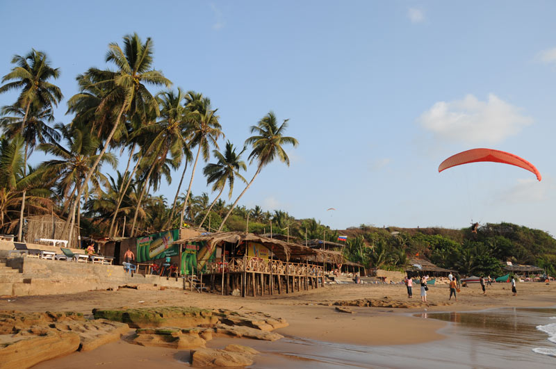 Anjuna Beach, Goa, Strand, Strände, Palmen, Indien, India, Reiseberichte, Südasien, Bilder, Fotos, www.wo-der-pfeffer-waechst.de