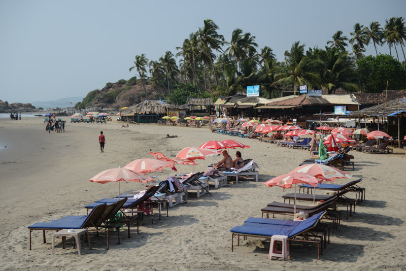 Little Vagator Beach, Ozran Beach, Goa, Strände, Beach Shacks, Sonnenliegen, Indien, India, Reisen, Südasien, Bilder, Fotos, Reiseberichte, www.wo-der-pfeffer-waechst.de