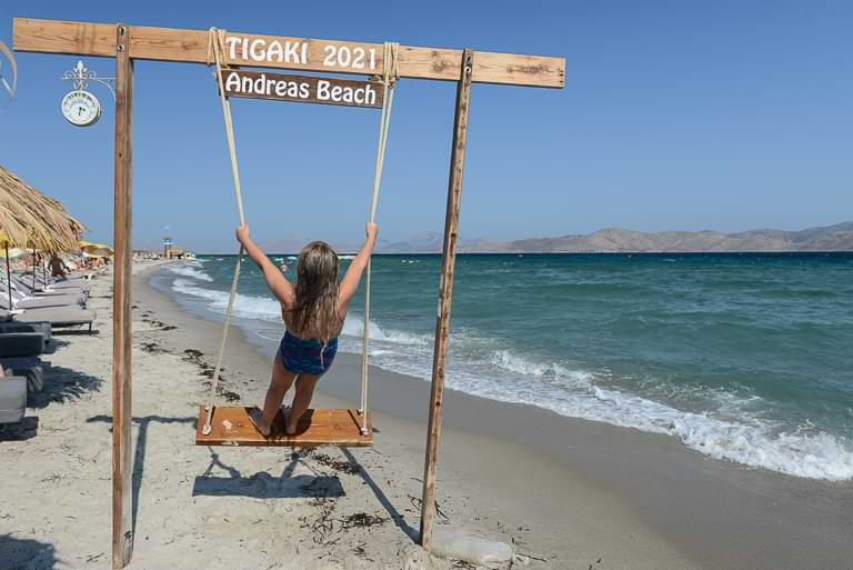 Tigaki Beach, Kos, Griechenland, Strand, Andreas Beach, Schaukel, Reisen mit Kindern, Foto: Heiko Meyer