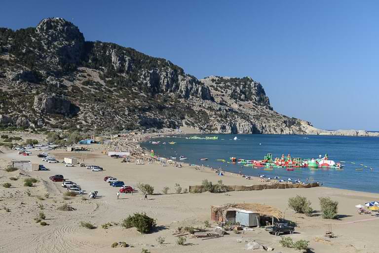 Tsambika Beach, Rhodos, Strände, Griechenland, Reisebericht, Wasserpark, Hüpfburg, Inselhüpfen, Dodekanes, Foto: Heiko Meyer