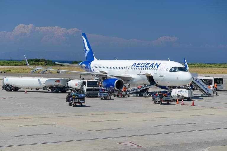 Flughafen, Rhodos, Diagoras, Flugzeug, Aegean Airlines, Airport, Foto: Heiko Meyer