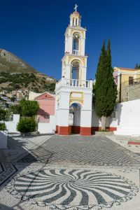 Symi, Kirche, Chorio, Kieselstein-Mosaik, Reisebericht, Griechenland, Foto: Heiko Meyer