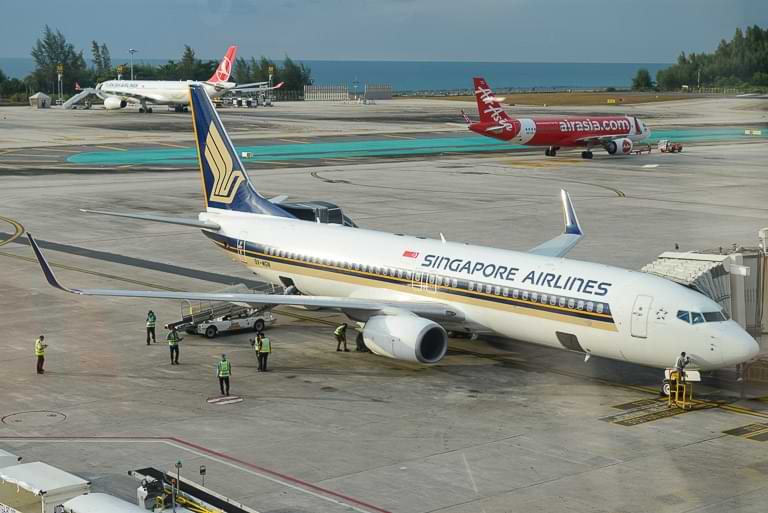 Flughafen, Phuket International Airport, Flugzeug, Singapore Airlines