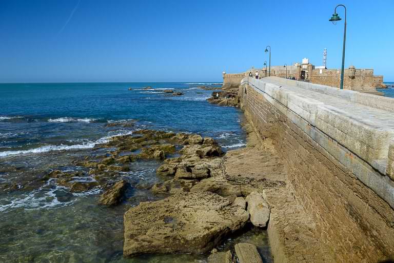 Cádiz, Sehenswürdigkeiten, Castillo de San Sebastian, Festung, Kastell, Steinmole, Reisebericht, Andalusien, Highlights