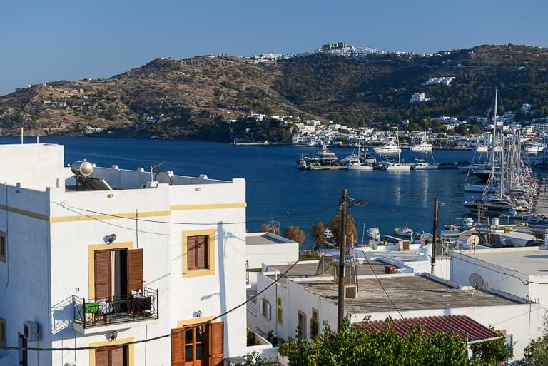 Patmos, Reisebericht, Skala, Hafen, Panorama