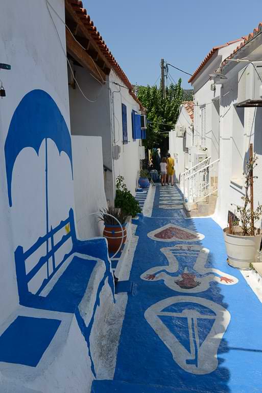 The Blue Street, Pythagorio, Samos, Reisebericht, blaue Gasse