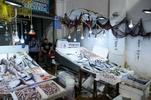 Athens Zentralmarkt Dimotiki Agora, Fischmarkt