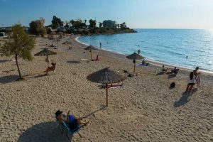 Glyfada Beach, Athen, Strände, Paralia, Glyfada second beach, Sonnenschirme