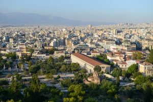 Stoa des Attalos, Blick vom Areapagus-Hügel, Athen, Reisebericht, Wandelhalle