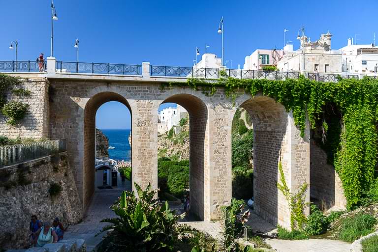 Polignano a Mare, Ponte Borbonico, römische Brücke, Sehenswürdigkeiten, Apulien, Reisebericht, Italien