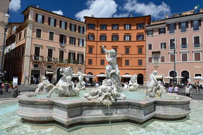 Fontana del Nettuno, Brunnen, Piazza Navona, Sehenswürdigkeiten, Rom, Reisebericht