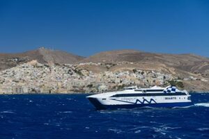 Seajets-Fähre, Syros, Ermoupolis, Griechenland, Inselhüpfen