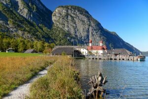 Anlegestelle, St. Bartholomä, Königssee, Wallfahrtskirche, Berge