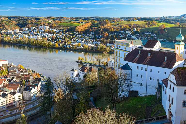 Passau, Sehenswürdigkeiten, Veste Oberhaus, Dreiflüsseblick