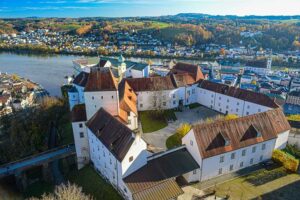 Veste Oberhaus, Observationsturm, 360-Grad-Panorama über die Burg, Passau und das Umland