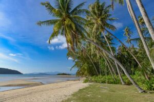 Ao Soun Yai Beach, Koh Mak, schönste Strände, Ebbe, schräge Palmen