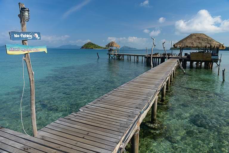 Blue Pearl Bar, Koh Mak, Ao-Pra-Pier, Holzsteg, Thailand