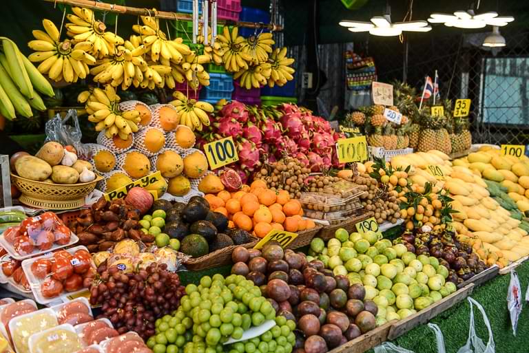 Obststand, Früchte, Jomtien Night Market, Nachtmarkt