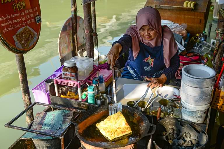 Pattaya Floating Market, Roti, Garküche, Boot