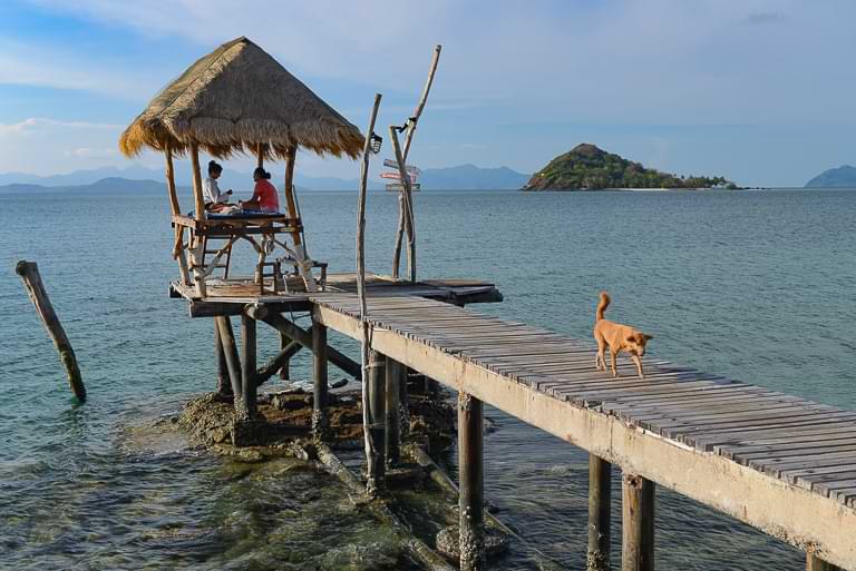 Pavillon, Blue Pearl Bar, Koh Mak, Ao-Pra-Pier, Holzsteg, Thailand