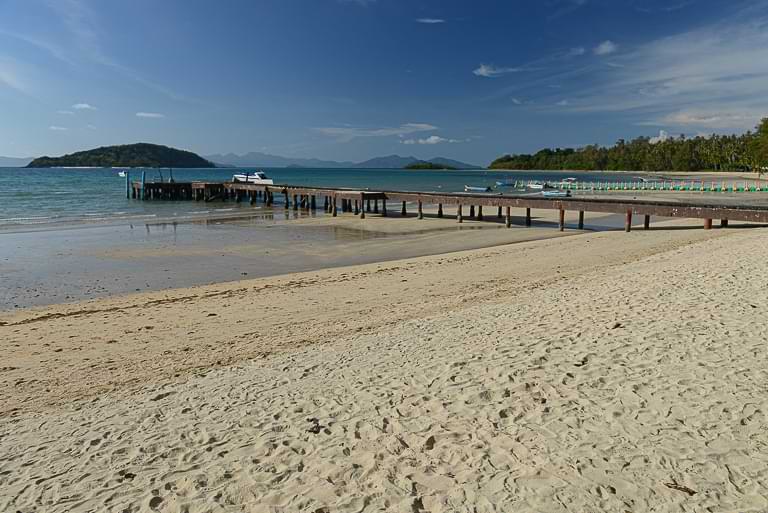 Pier, Ao Soun Yai Beach, Koh Mak Resort, Boot nach Koh Kham