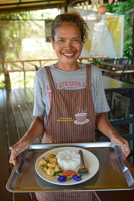 Sweet Cake Café Koh Mak, gebratener Tofu mit Reis