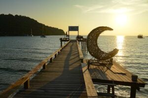 Bang Bao Beach, Holzsteg, sunset, Sonnenuntergang
