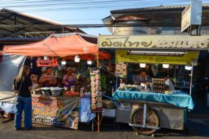 Chumphon Night Market, Nachtmarkt, Garküchen