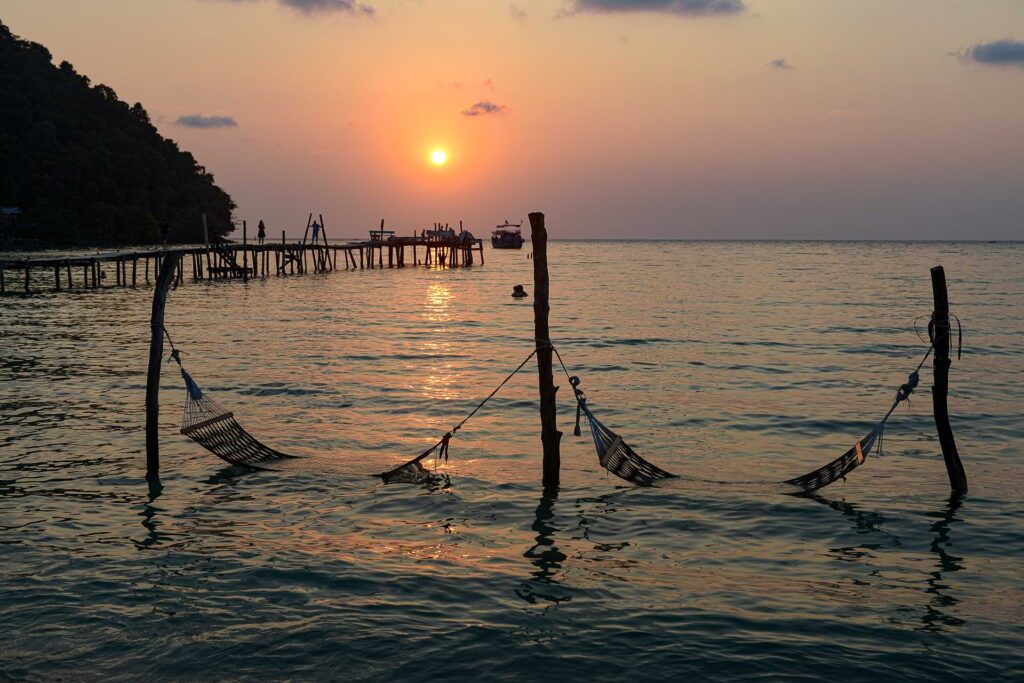 Koh Kood, schönste Strände, Bang Bao Beach, Thailand, Sonnenuntergang