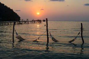 Koh Kood, schönste Strände, Bang Bao Beach, Thailand, Sonnenuntergang