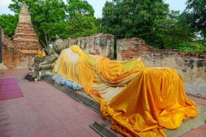 liegender Buddha, Wat Phutthai Sawan, Ayutthaya, Tempel