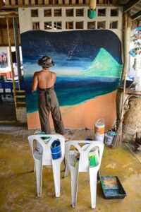 Malerin, Künstlerin, Happy Bar, Thung Yang Beach, Chumphon