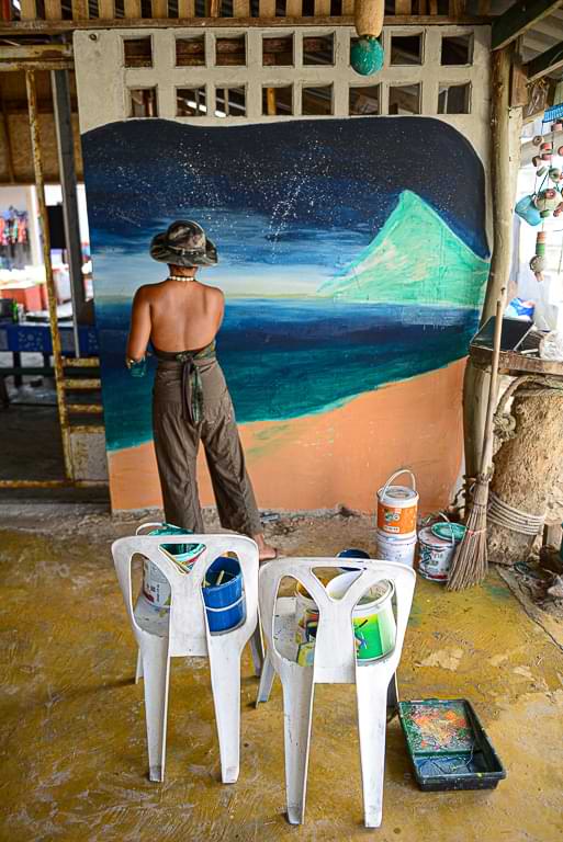 Malerin, Künstlerin, Happy Bar, Thung Yang Beach, Chumphon