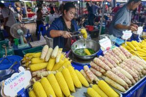 Markt, Chumphon, Thung Wua Laen Beach, Strand, Streetfood