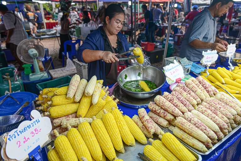 Markt, Chumphon, Thung Wua Laen Beach, Strand, Streetfood