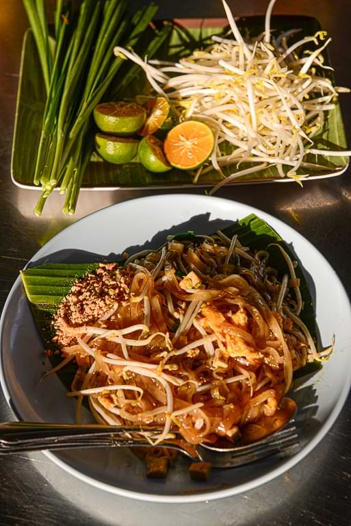 vegetarisches Pad Thai, Chumphon Night Market, Nachtmarkt