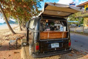 VolksCoffee, Chumphon, Thung Wua Laen Beach, Kaffee, VW-Bully