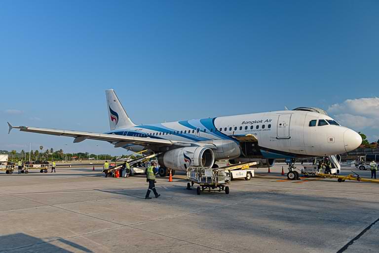 Bangkok Airways, Flugzeug, Flughafen Koh Samui, Airport