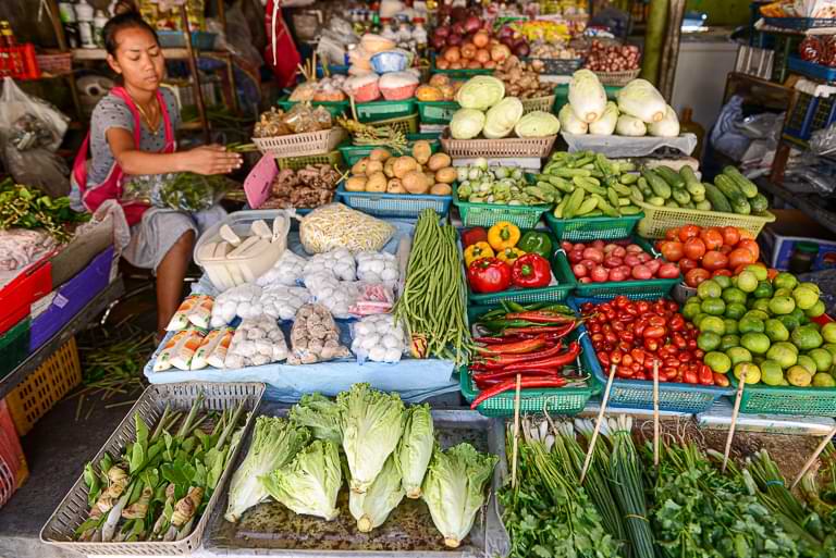 Bangrak-Markt, Koh Samui, Gemüse-Händlerin