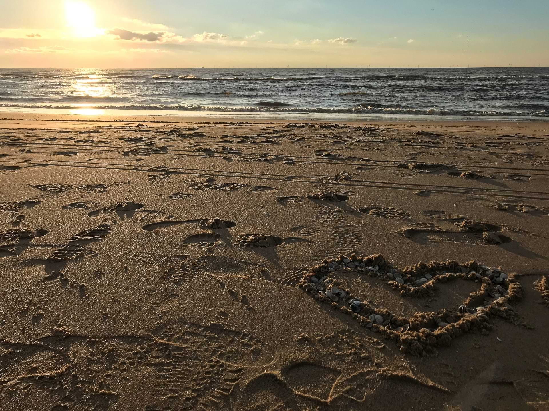 Katwijk aan Zee, Strand, Beach, Familienurlaub, Südholland, Nordsee, Niederlande, Sonnenuntergang, sunset