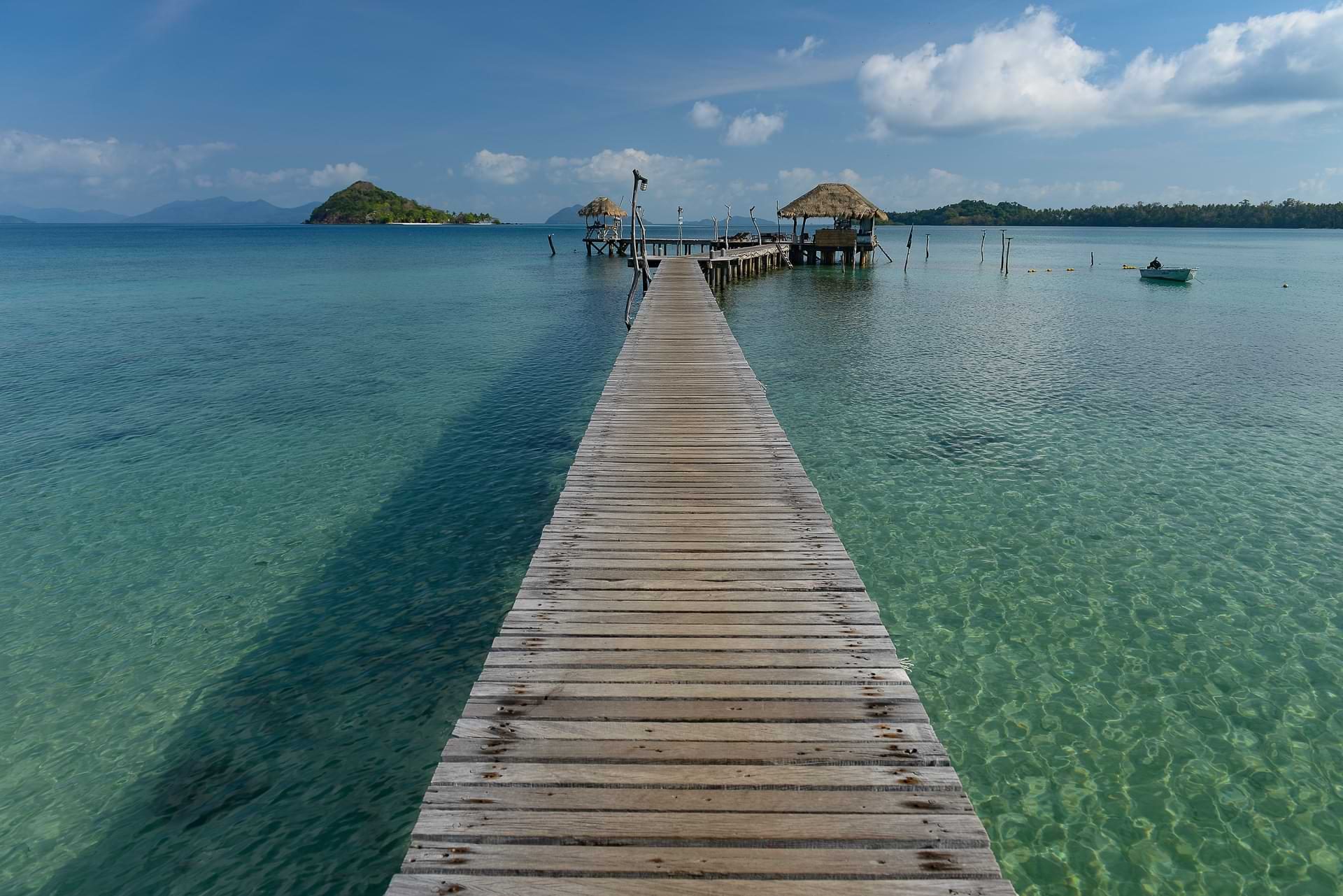 Koh Mak, Blue Pearl Bar, Ao-Pra-Pier, Holzsteg, Thailand